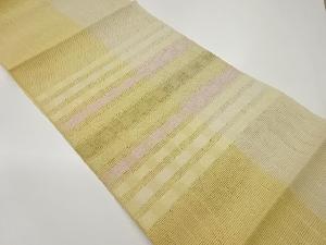  紗 格子模様織出し名古屋帯